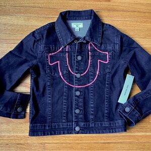 True Religion Logo Stretch denim jacket NWT